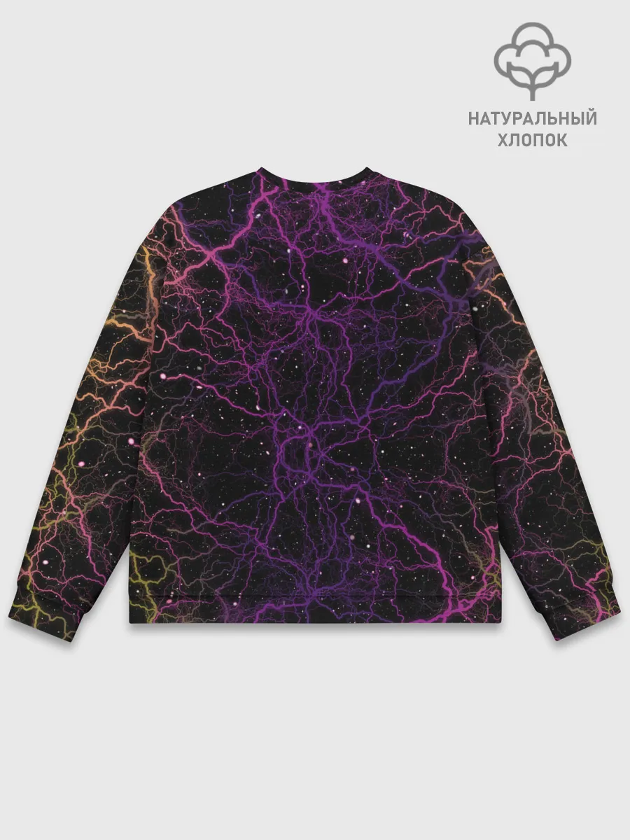 Мужской свитшот базовый / Цветные молнии Пикачу