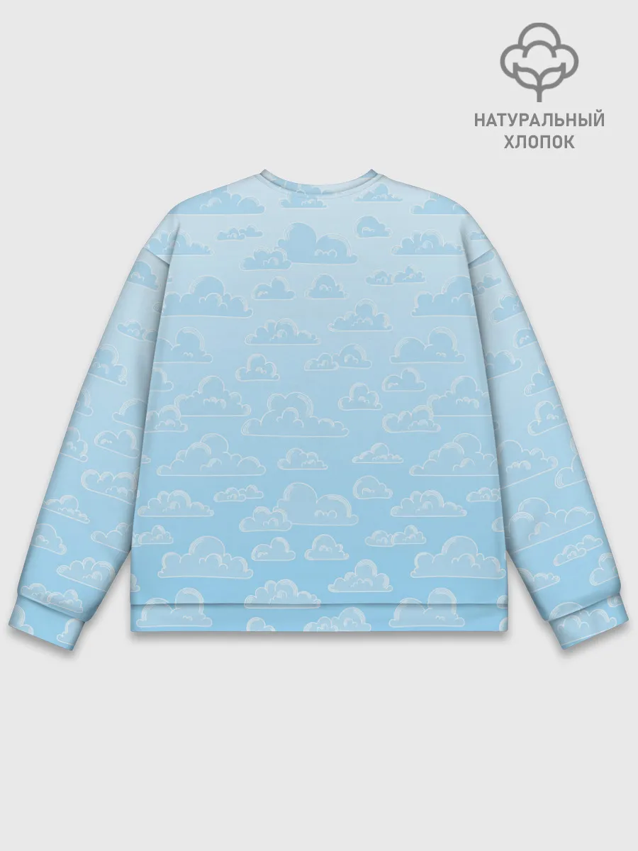 Мужской свитшот базовый / Очень светлые голубые облака