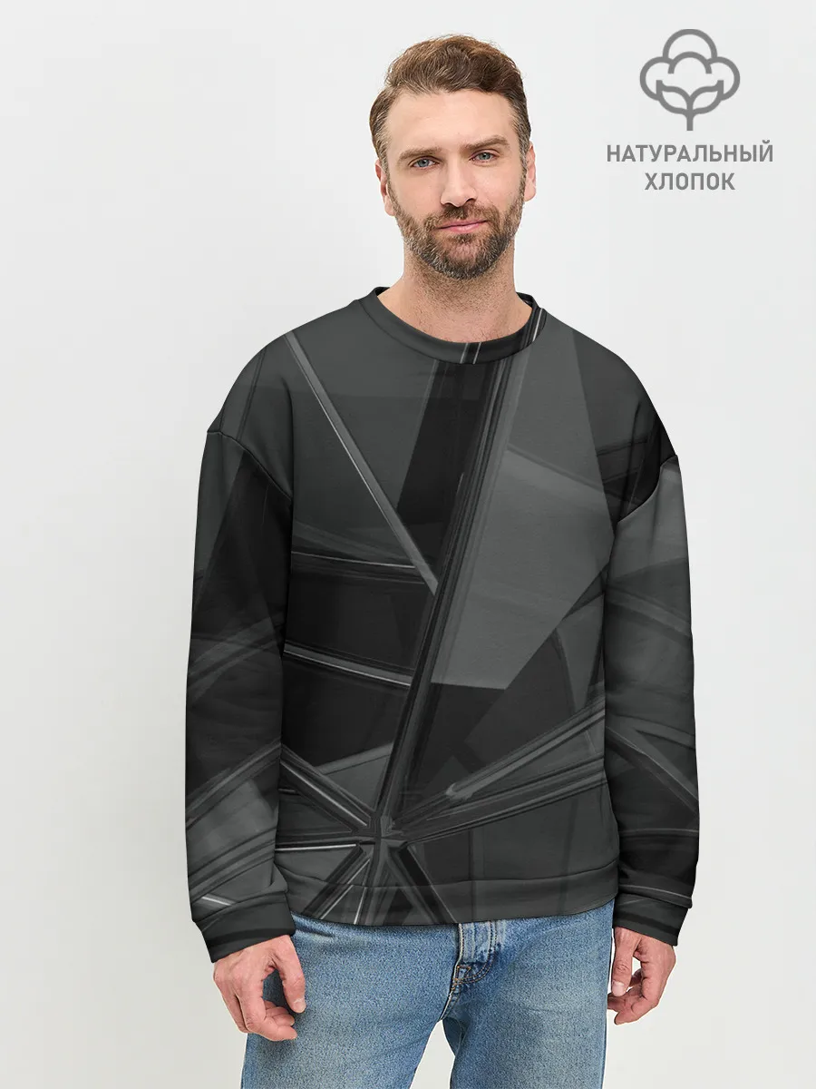 Мужской свитшот базовый / Stone | Black