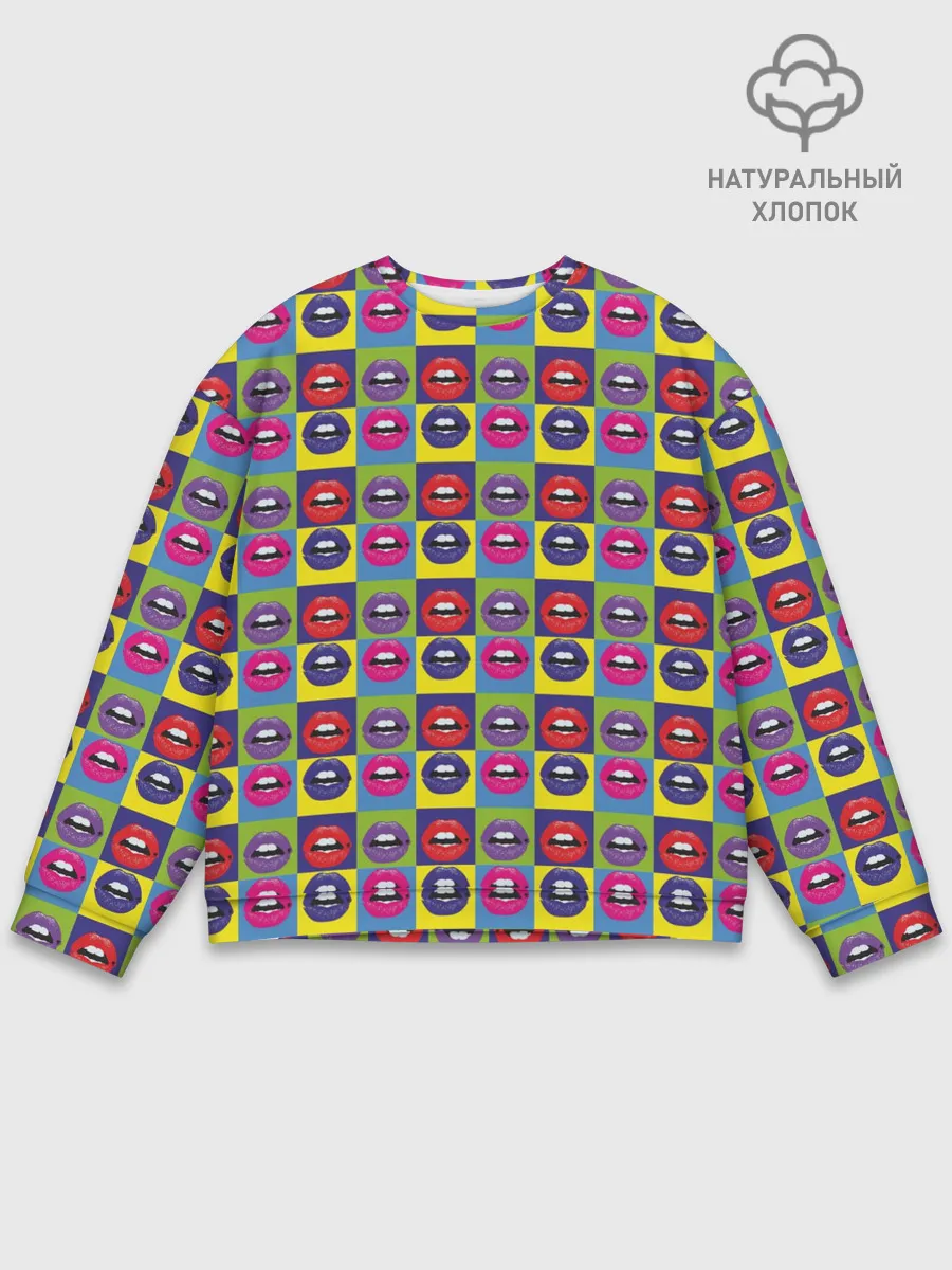 Мужской свитшот базовый / Губы. Поп-арт