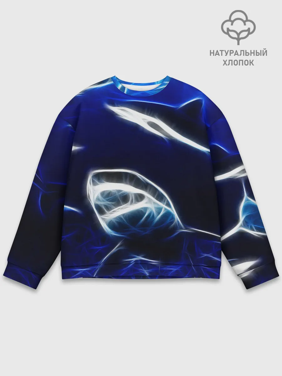 Мужской свитшот базовый / ДЕЛЬФИН В МОРЕ.