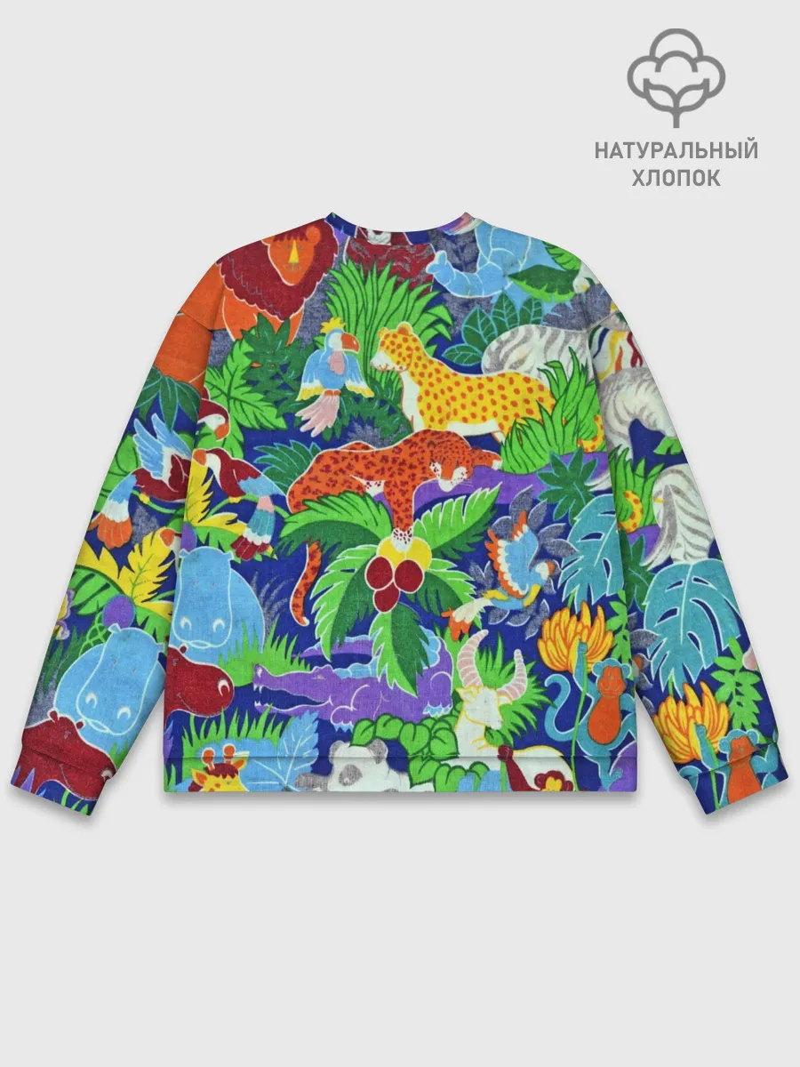 Мужской свитшот базовый / Текстура Холст | Сафари