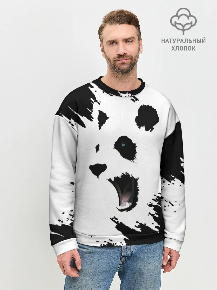 Мужской свитшот базовый / Панда | ЧБ