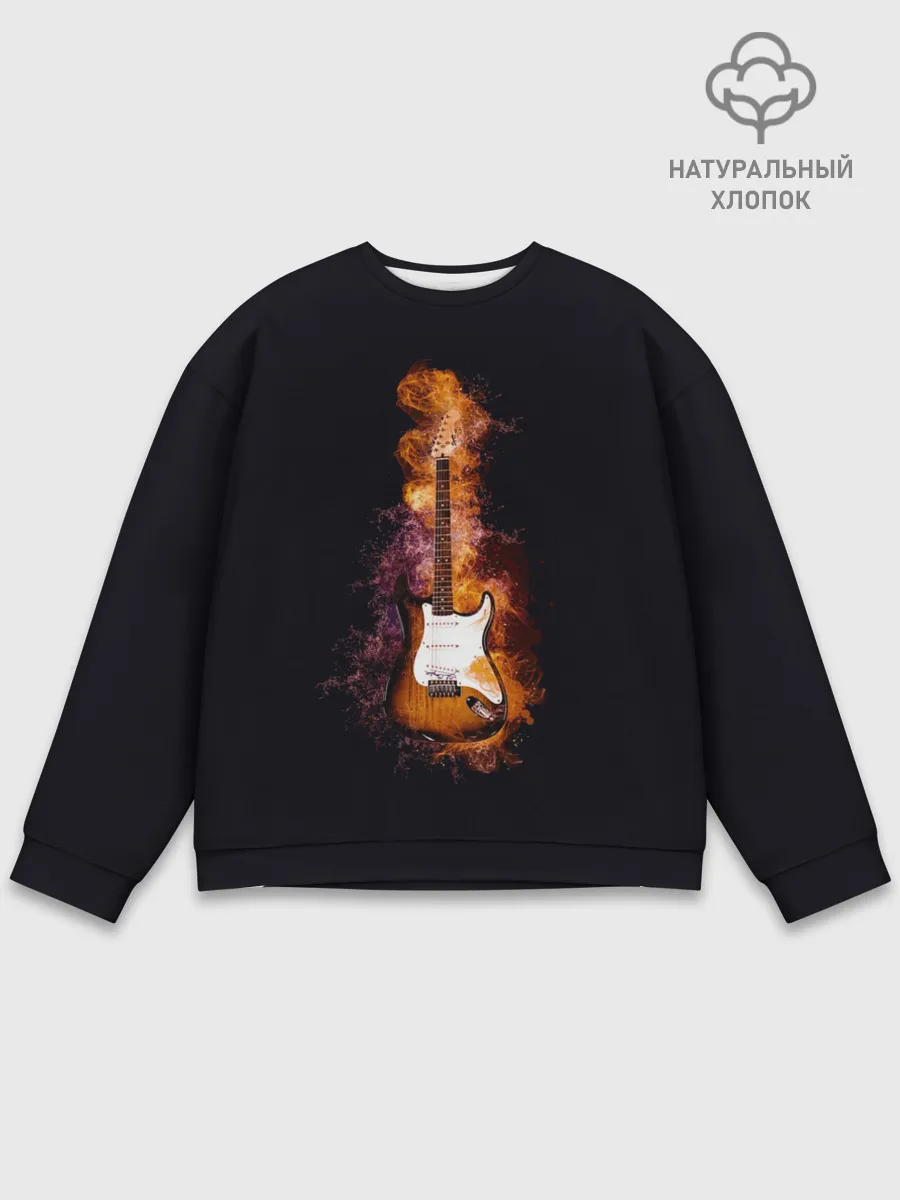 Мужской свитшот базовый / Огонь музыка