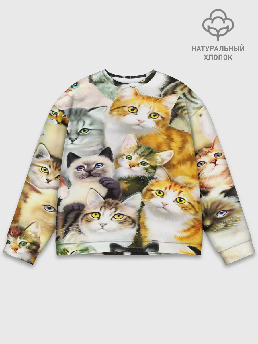 Мужской свитшот базовый / КОТЫ
