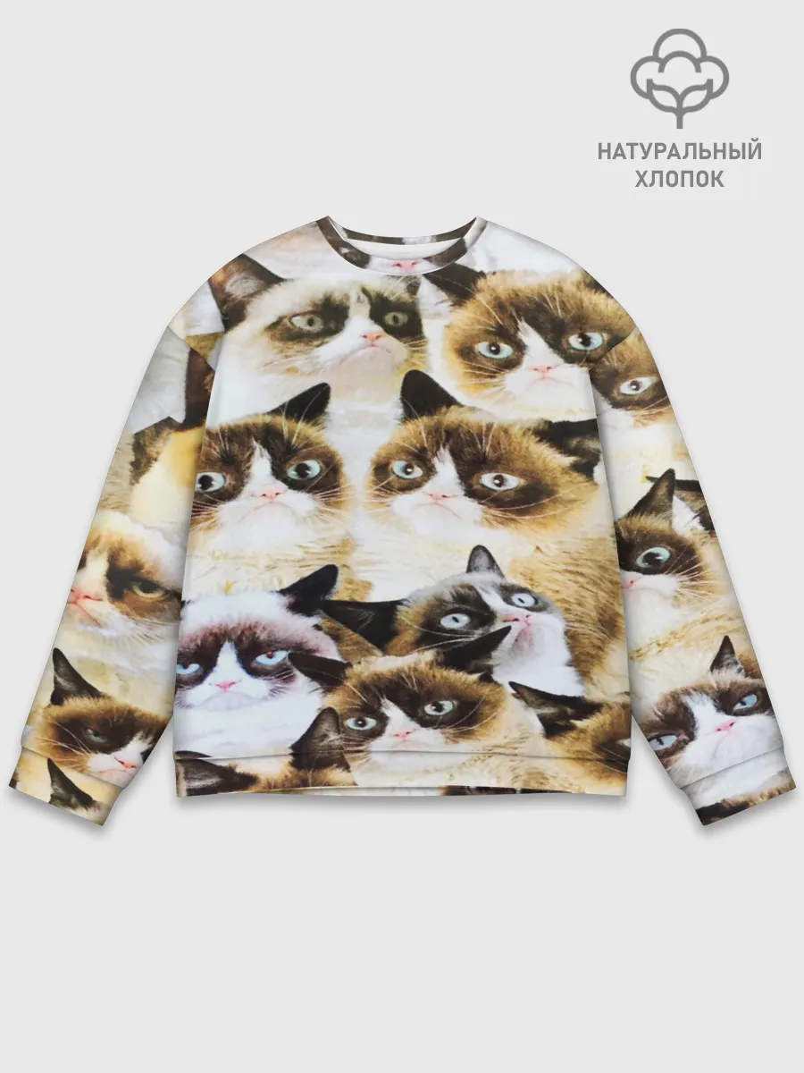 Мужской свитшот базовый / КОТ МЕМ