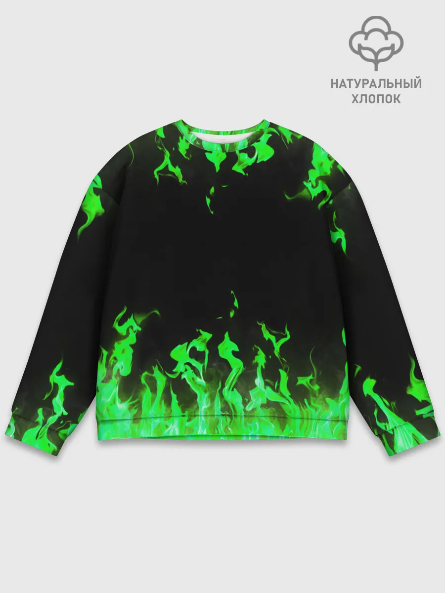 Мужской свитшот базовый / GREEN FIRE | ОГОНЬ