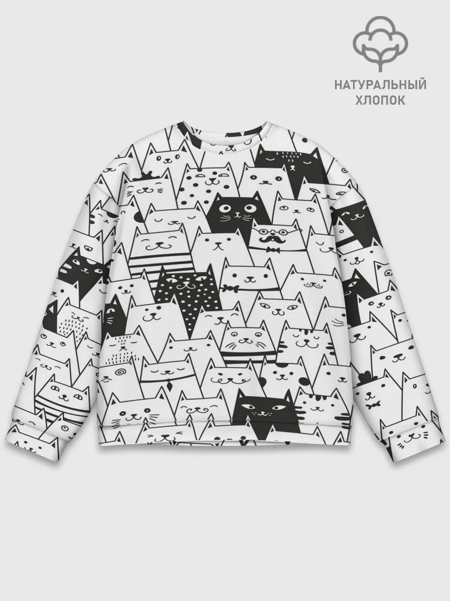 Мужской свитшот базовый / КОТЫ WHITE
