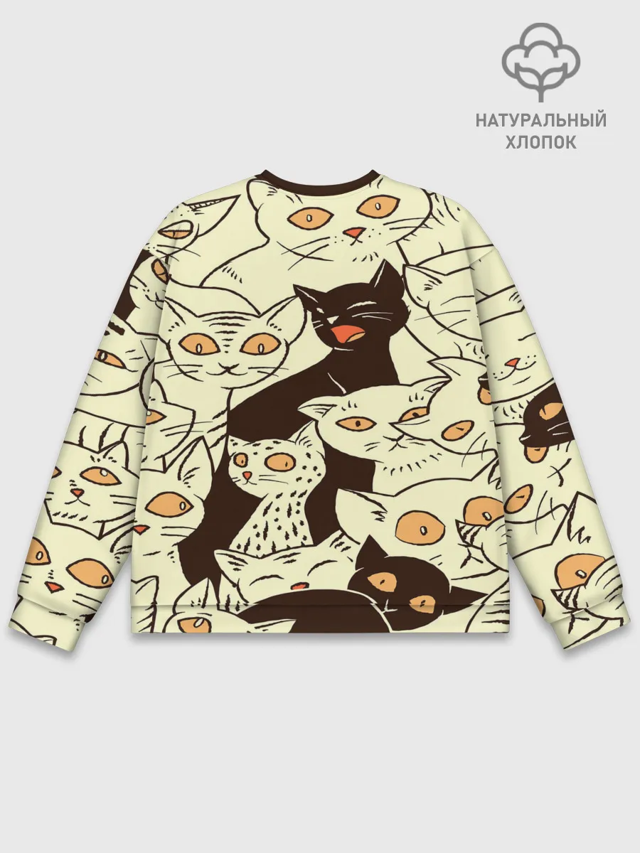 Мужской свитшот базовый / КОТЯТА ПАТТЕРН