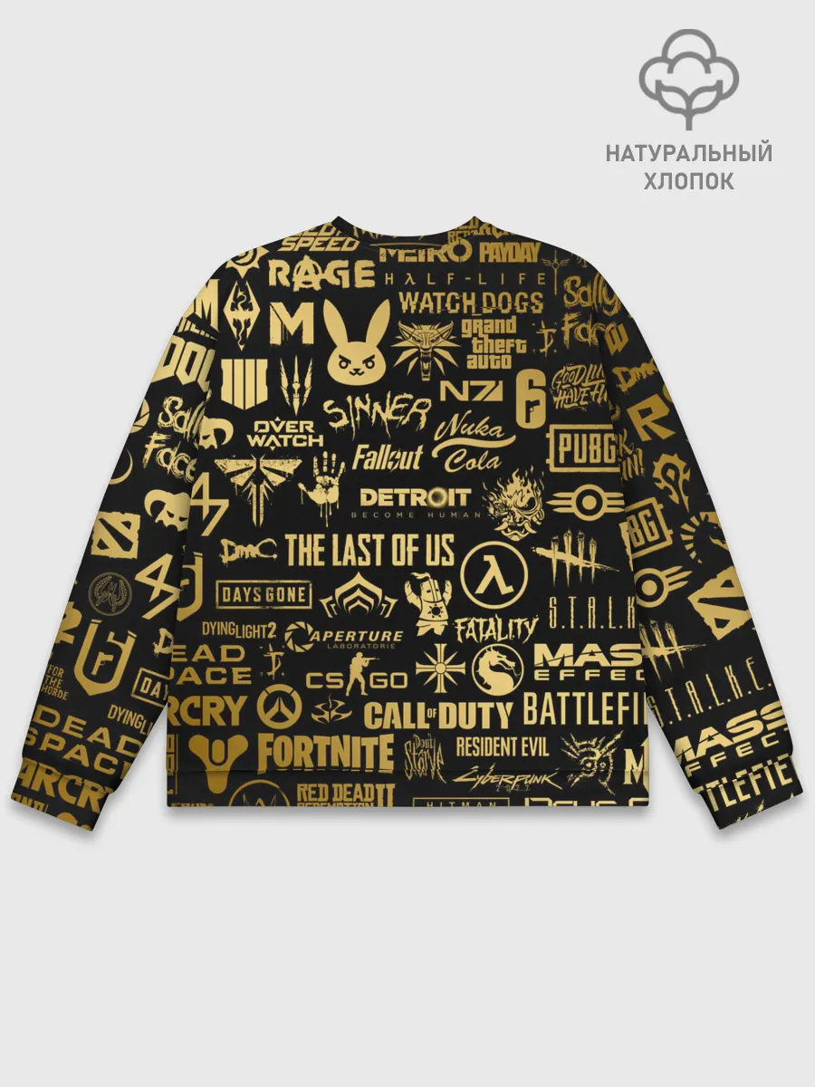 Мужской свитшот базовый / ЛОГОТИПЫ ИГР ЗОЛОТО | GOLDEN