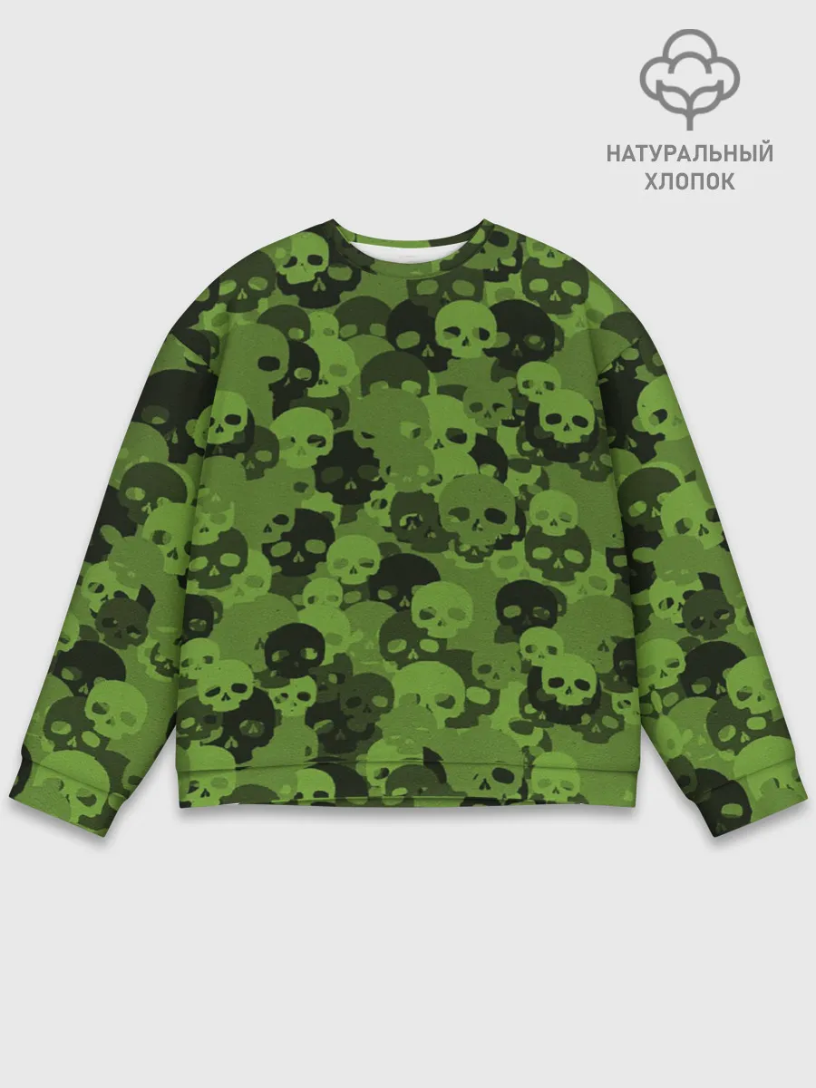 Мужской свитшот базовый / Камуфляж Черепа | Текстура