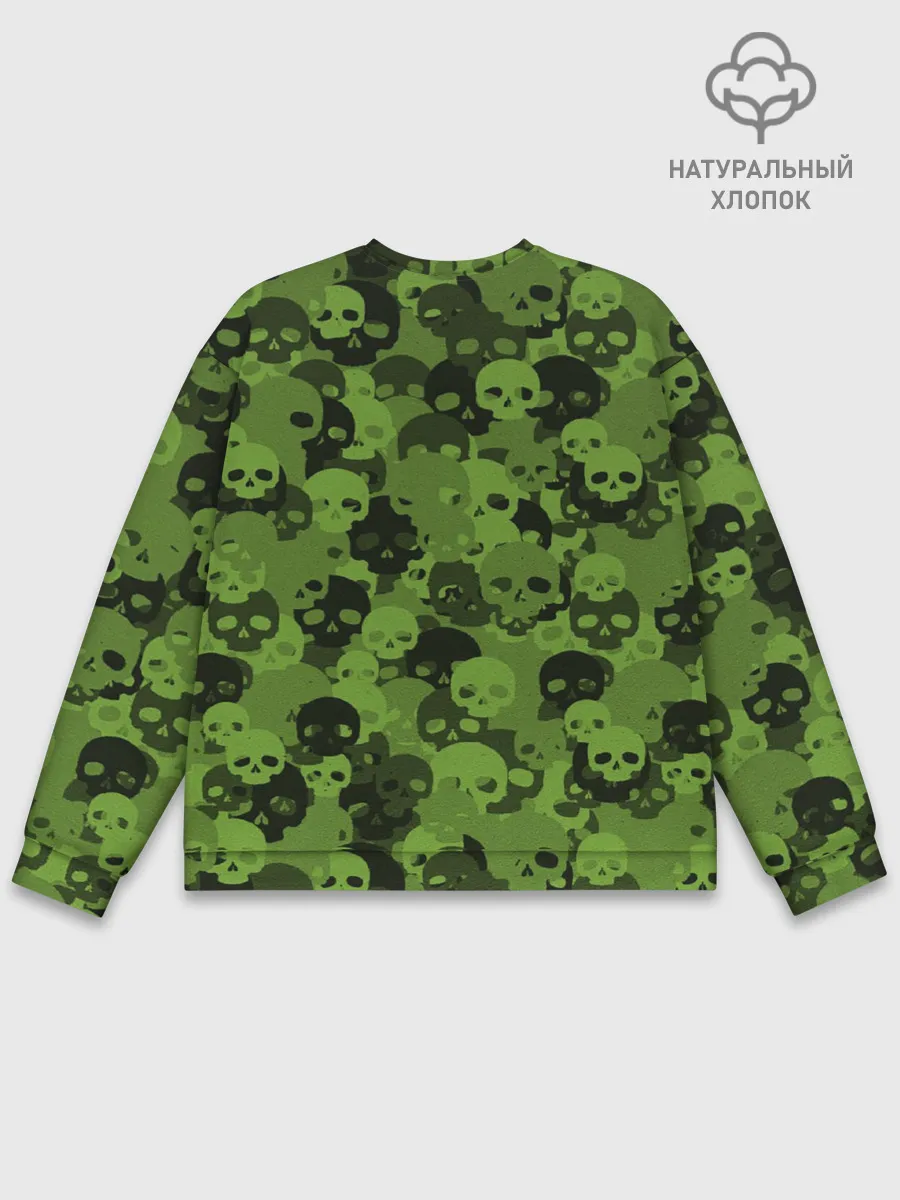 Мужской свитшот базовый / Камуфляж Черепа | Текстура