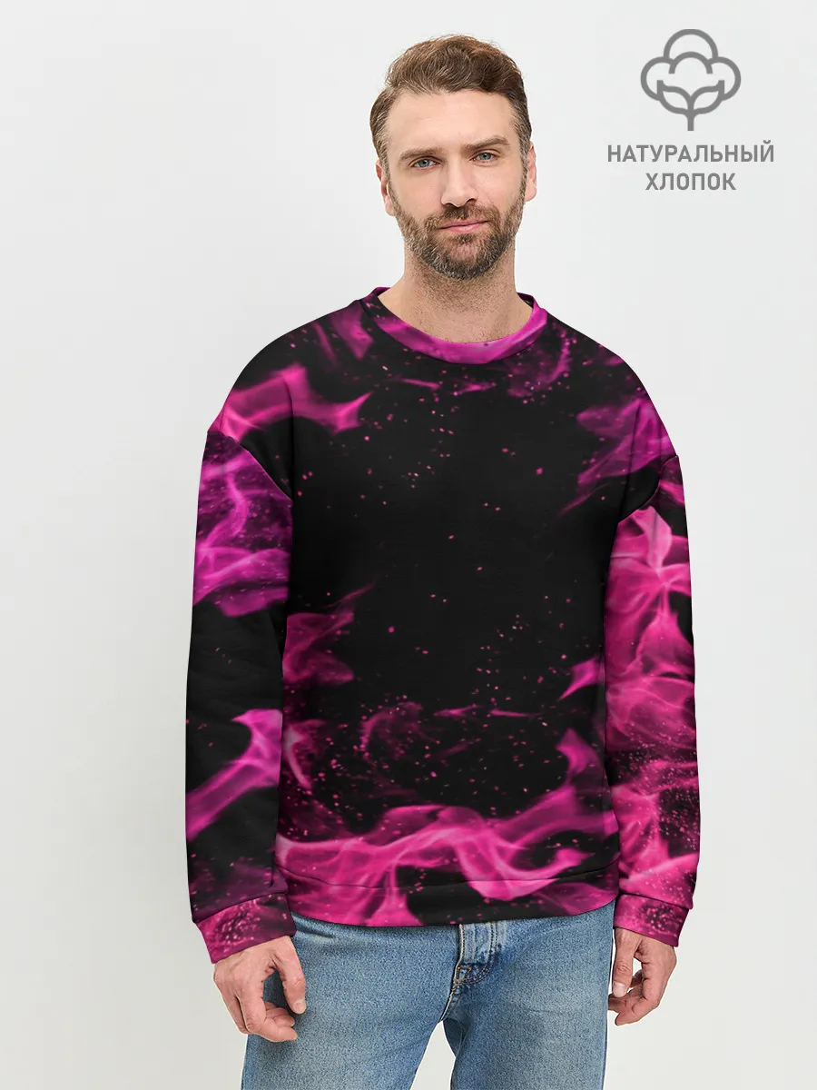 Мужской свитшот базовый / ОГОНЬ НЕОН