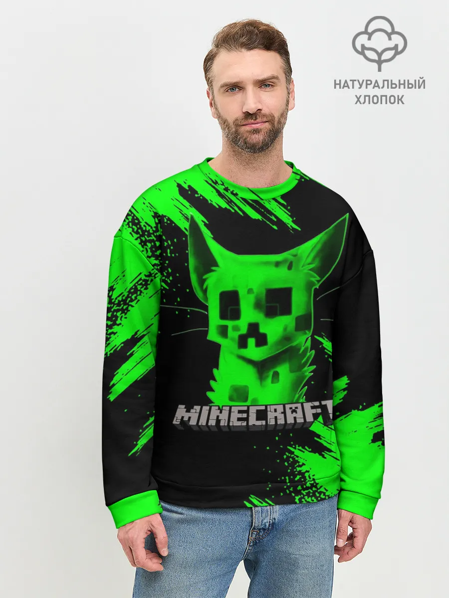 Мужской свитшот базовый / MINECRAFT CREEPER CAT