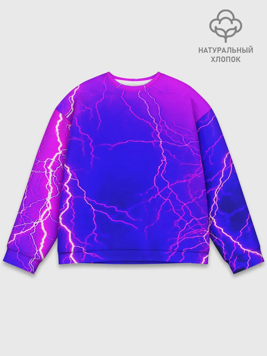 Мужской свитшот базовый / НЕОНОВАЯ МОЛНИЯ