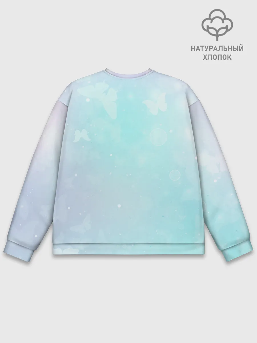 Мужской свитшот базовый / Хвост Феи радужный фон