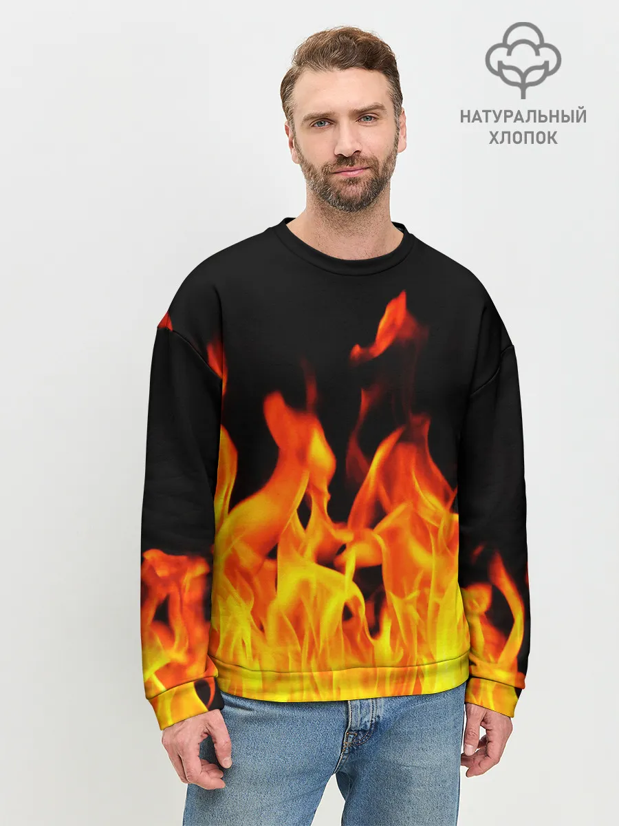 Мужской свитшот базовый / ОГНЕННЫЙ