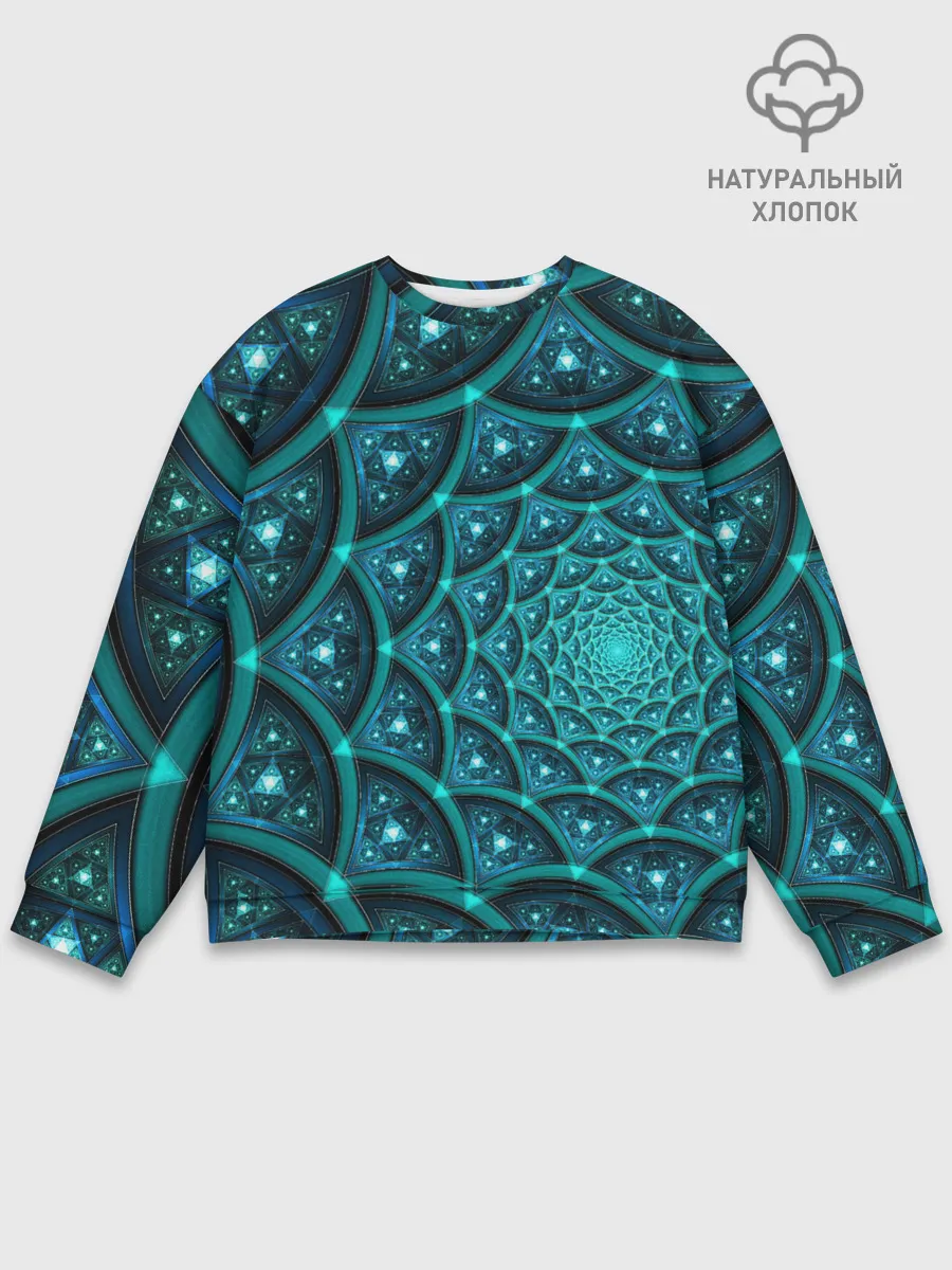 Мужской свитшот базовый / Асимметрия узор круги фигуры