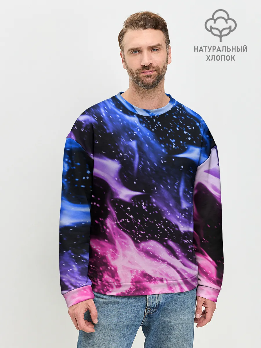 Мужской свитшот базовый / НЕОНОВЫЙ ОГОНЬ | NEON FLAME