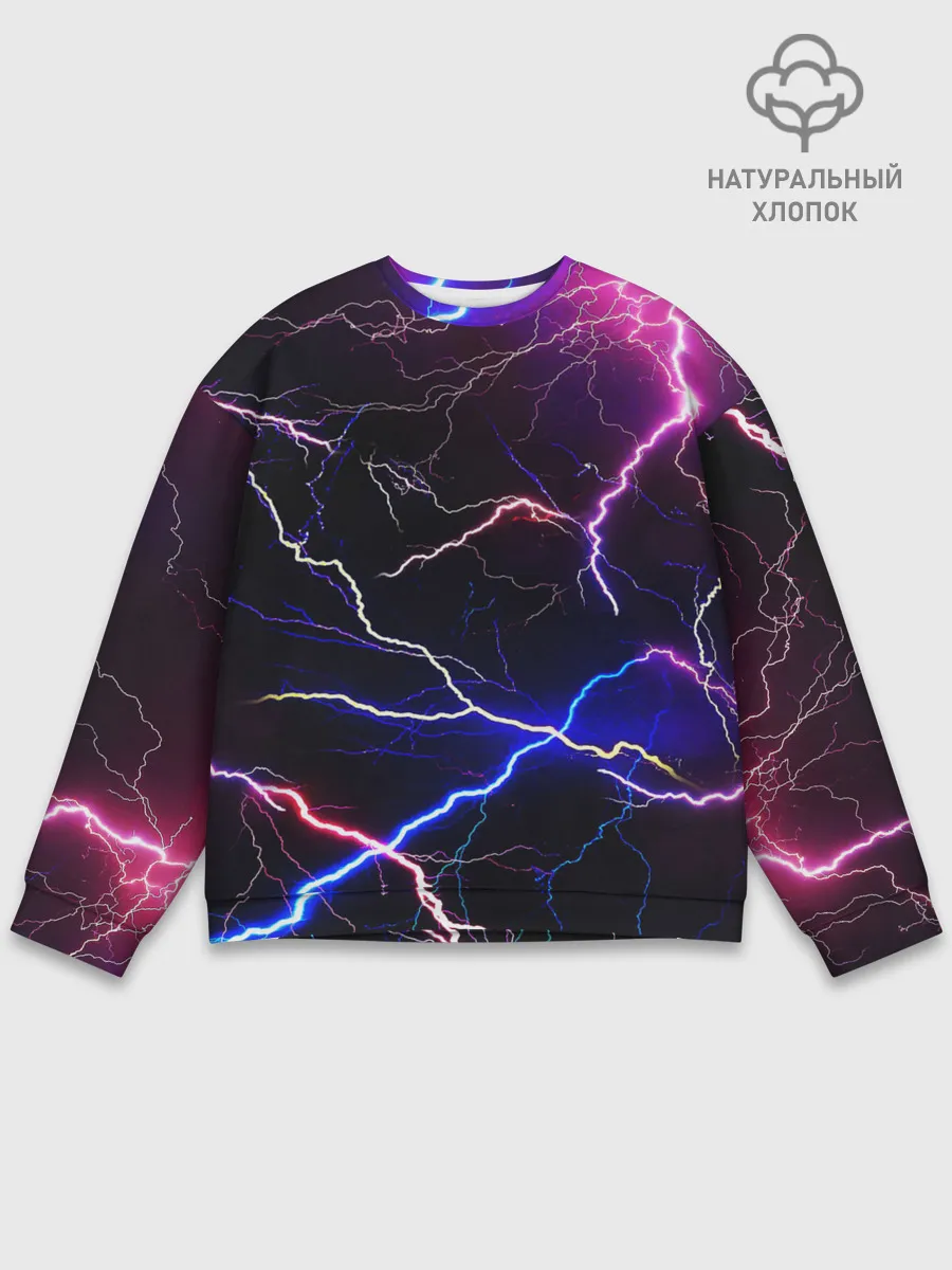 Мужской свитшот базовый / НЕОНОВЫЕ МОЛНИИ