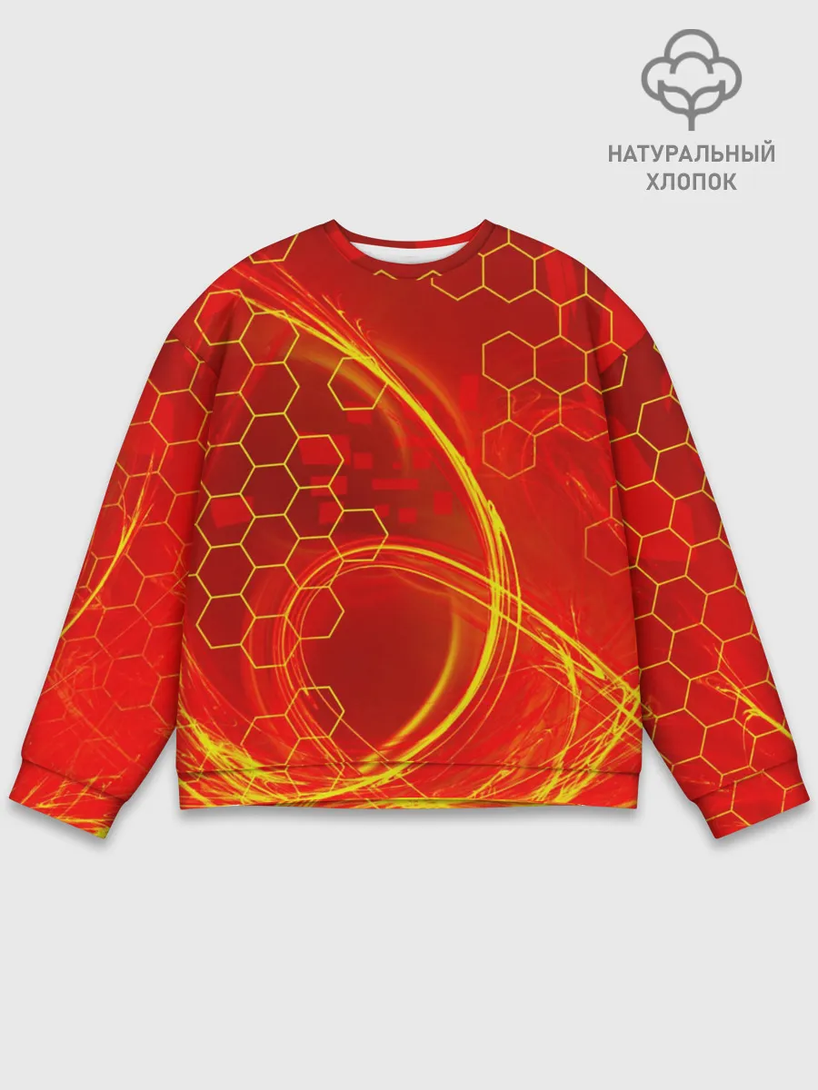 Мужской свитшот базовый / Неоновый Огонь
