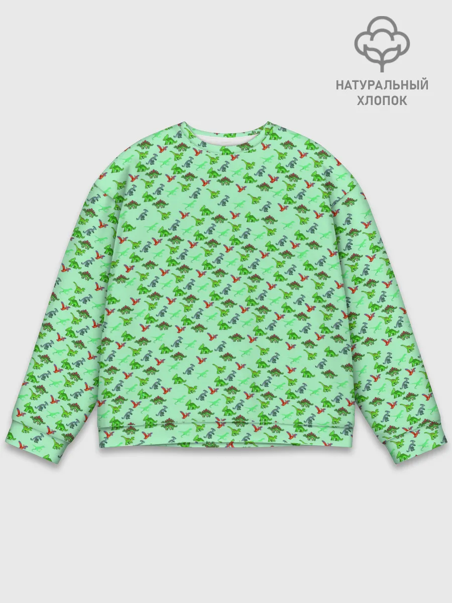 Мужской свитшот базовый / dinosaurs green