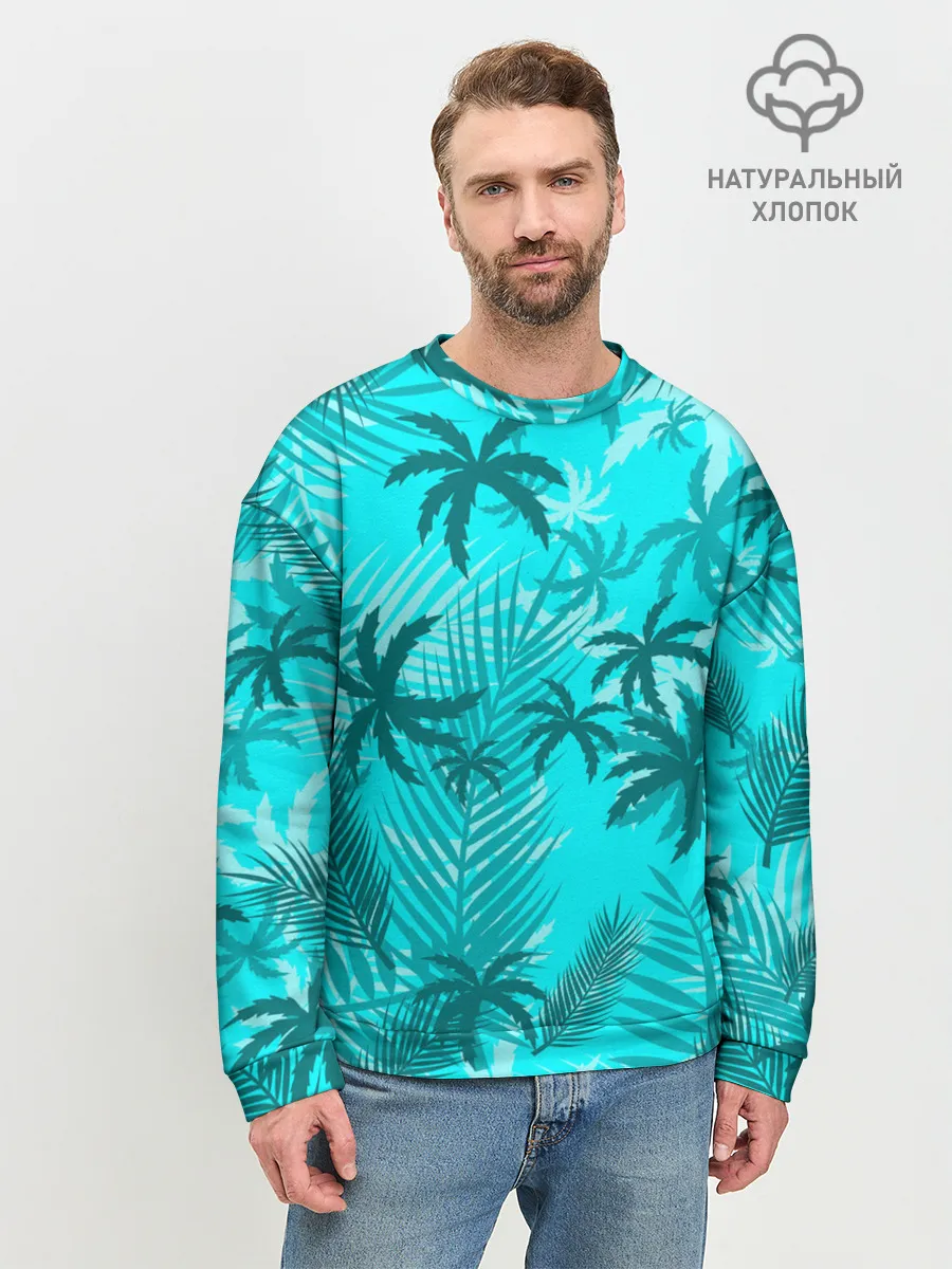 Мужской свитшот базовый / НЕОНОВЫЕ ПАЛЬМЫ