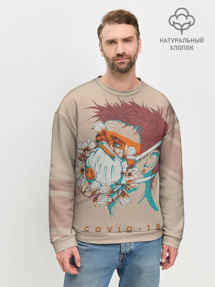 Мужской свитшот базовый / Коронавирус