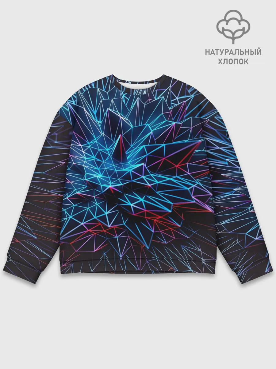 Мужской свитшот базовый / Синяя абстракция