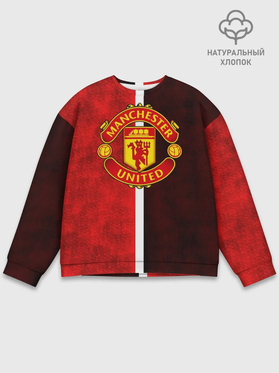 Мужской свитшот базовый / Манчестер Юнайтед 3D