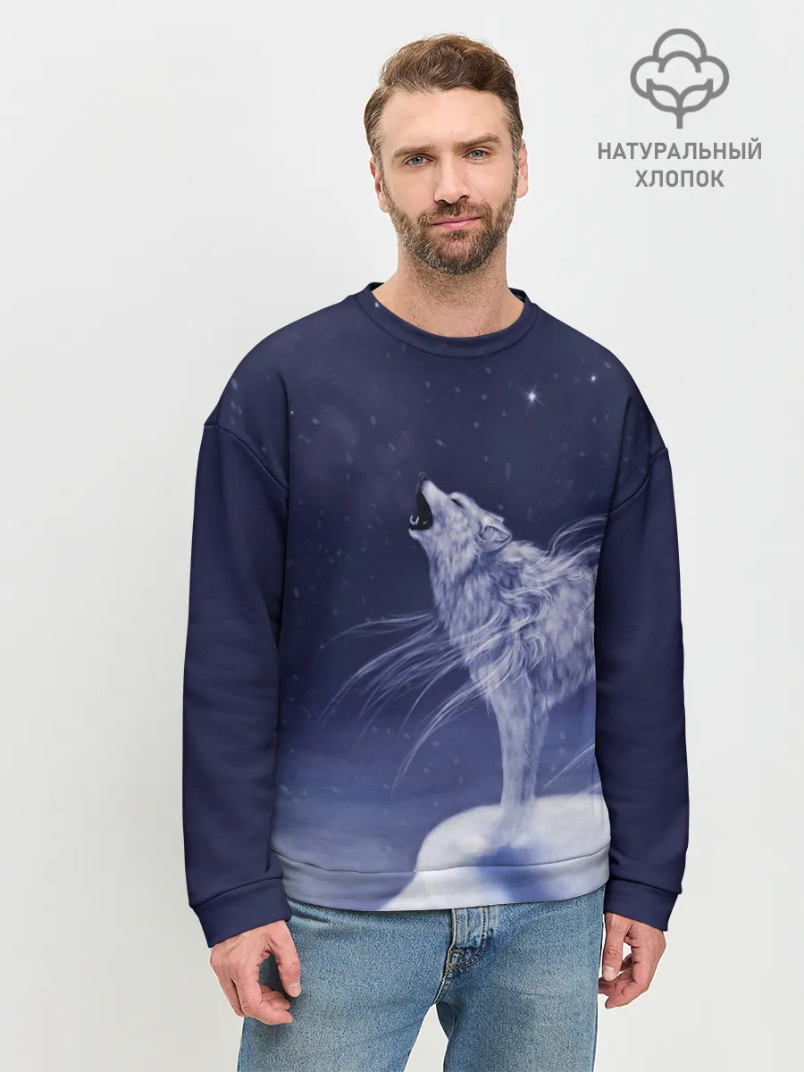Мужской свитшот базовый / WOLF WHITE