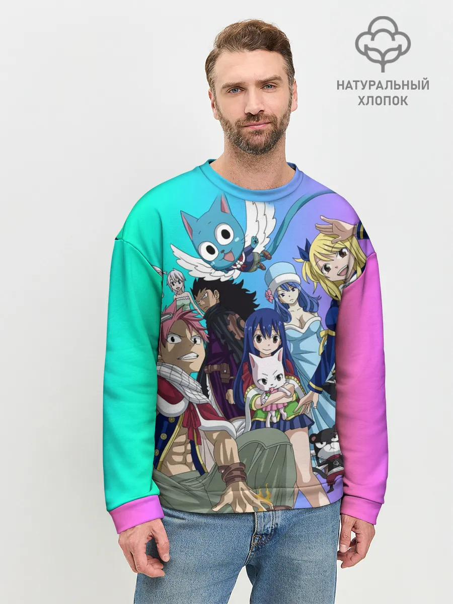 Мужской свитшот базовый / Fairy Tail rainbow