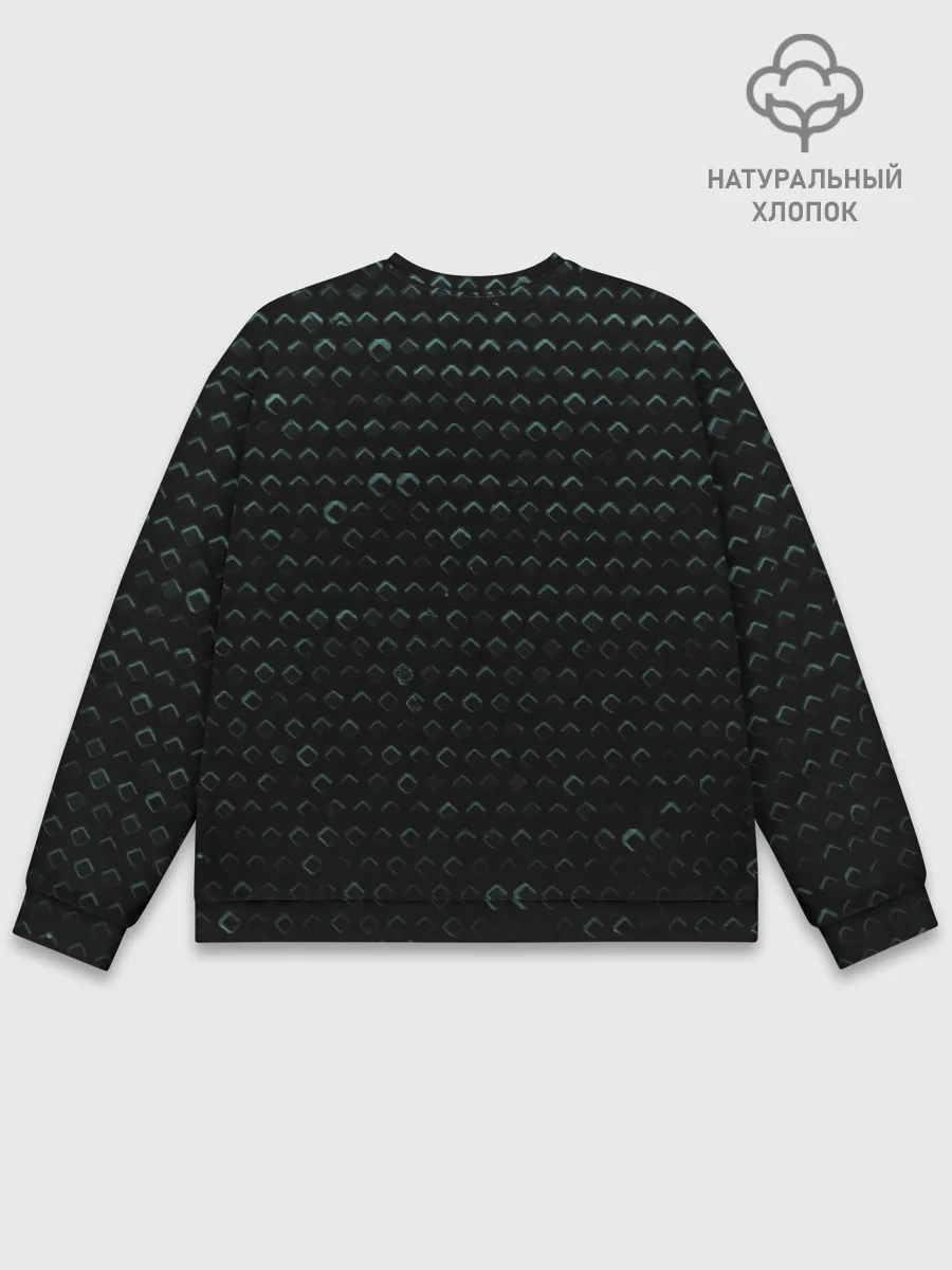 Мужской свитшот базовый / Текстура геометрия ромбы черны