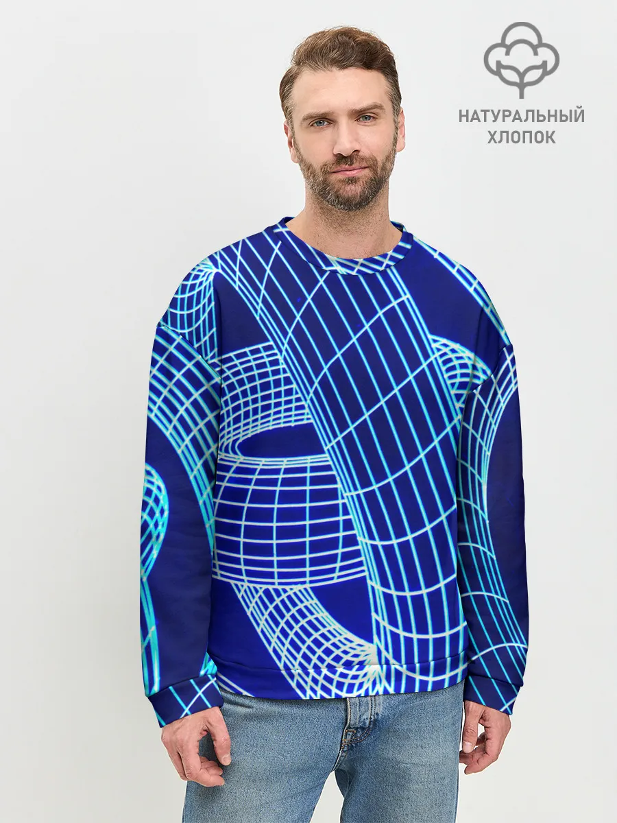 Мужской свитшот базовый / НЕОНОВАЯ СПИРАЛЬ