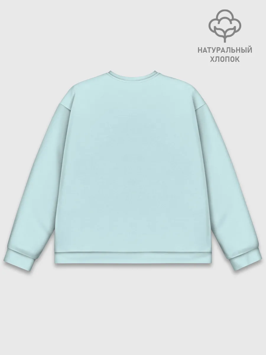 Мужской свитшот базовый / Белый котенок с клубком милый