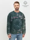 Мужской свитшот базовый / Бульдог морда собакена черного