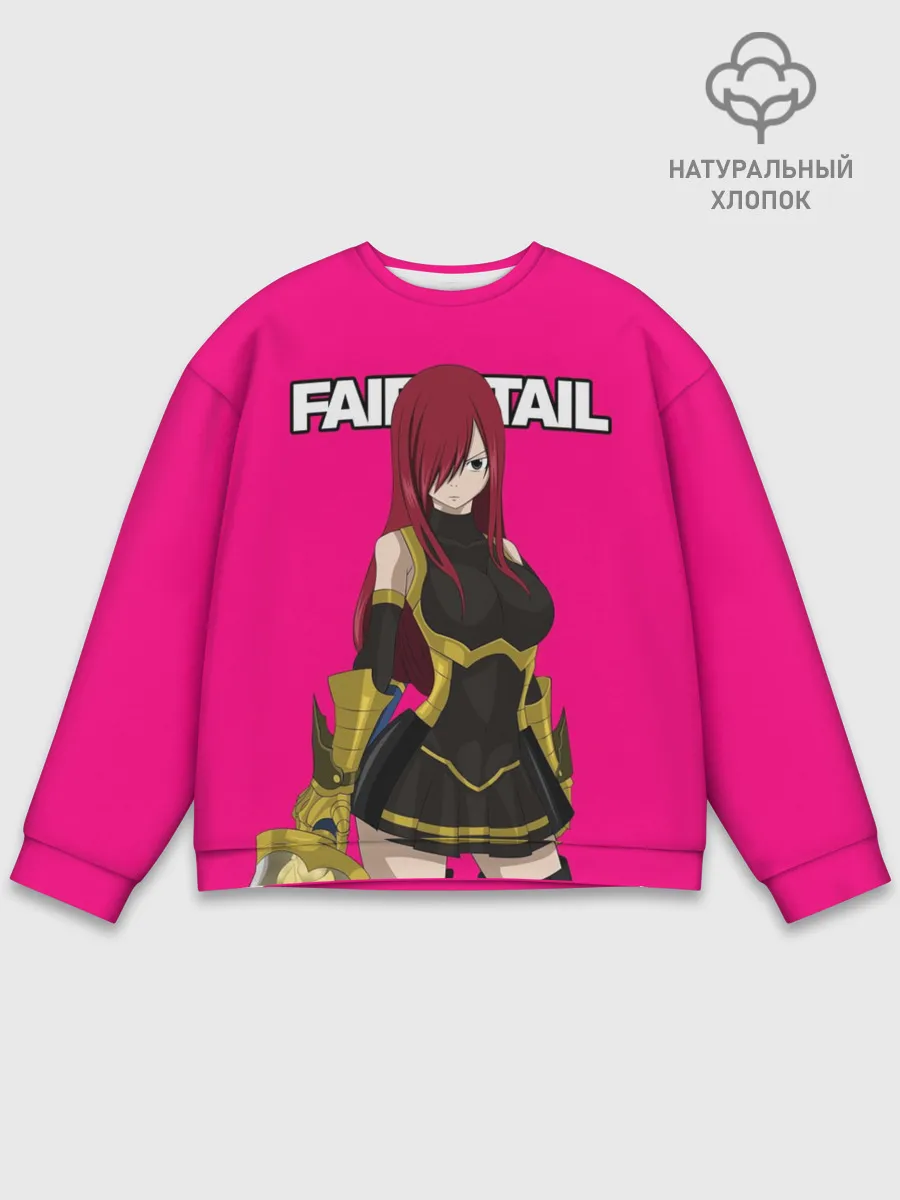 Мужской свитшот базовый / Эльза на розовом фоне