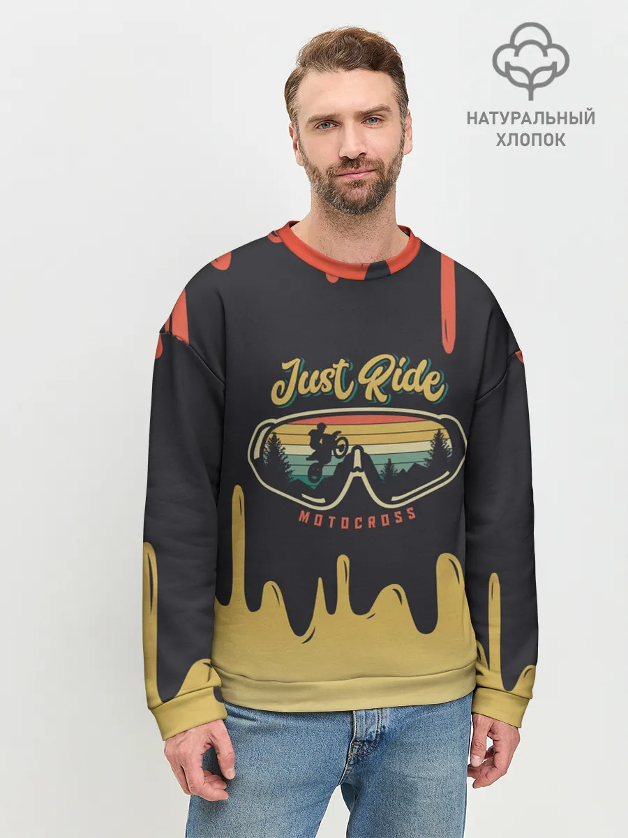 Мужской свитшот базовый / Just Ride MOTOCROSS | МОТОКРОСС