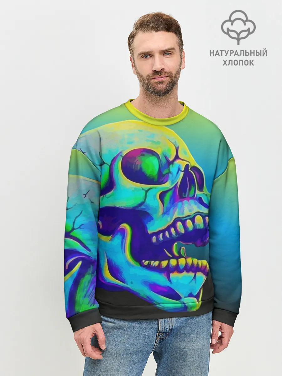 Мужской свитшот базовый / Neon skull
