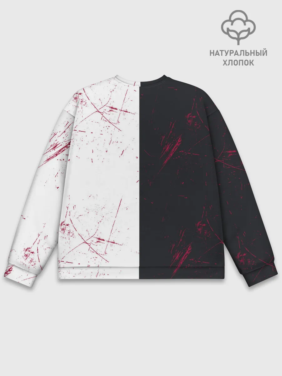 Мужской свитшот базовый / monokuma с пупком и иероглифами