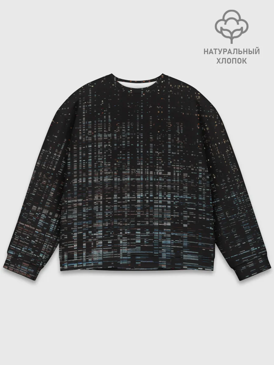 Мужской свитшот базовый / Глитч помехи ошибка текстура