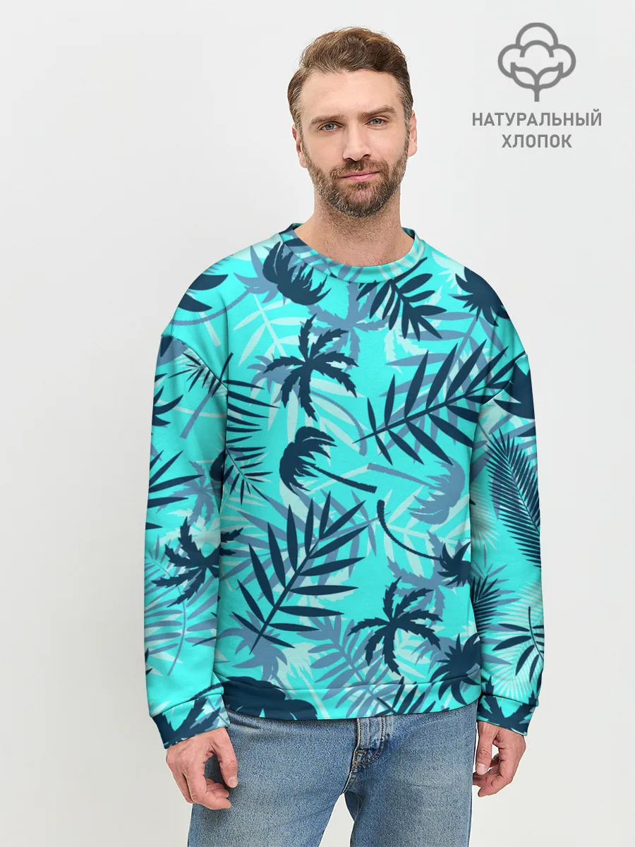 Мужской свитшот базовый / ТРОПИЧЕСКИЕ ПАЛЬМЫ.