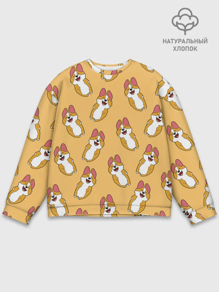 Мужской свитшот базовый / Радость Корги паттерн