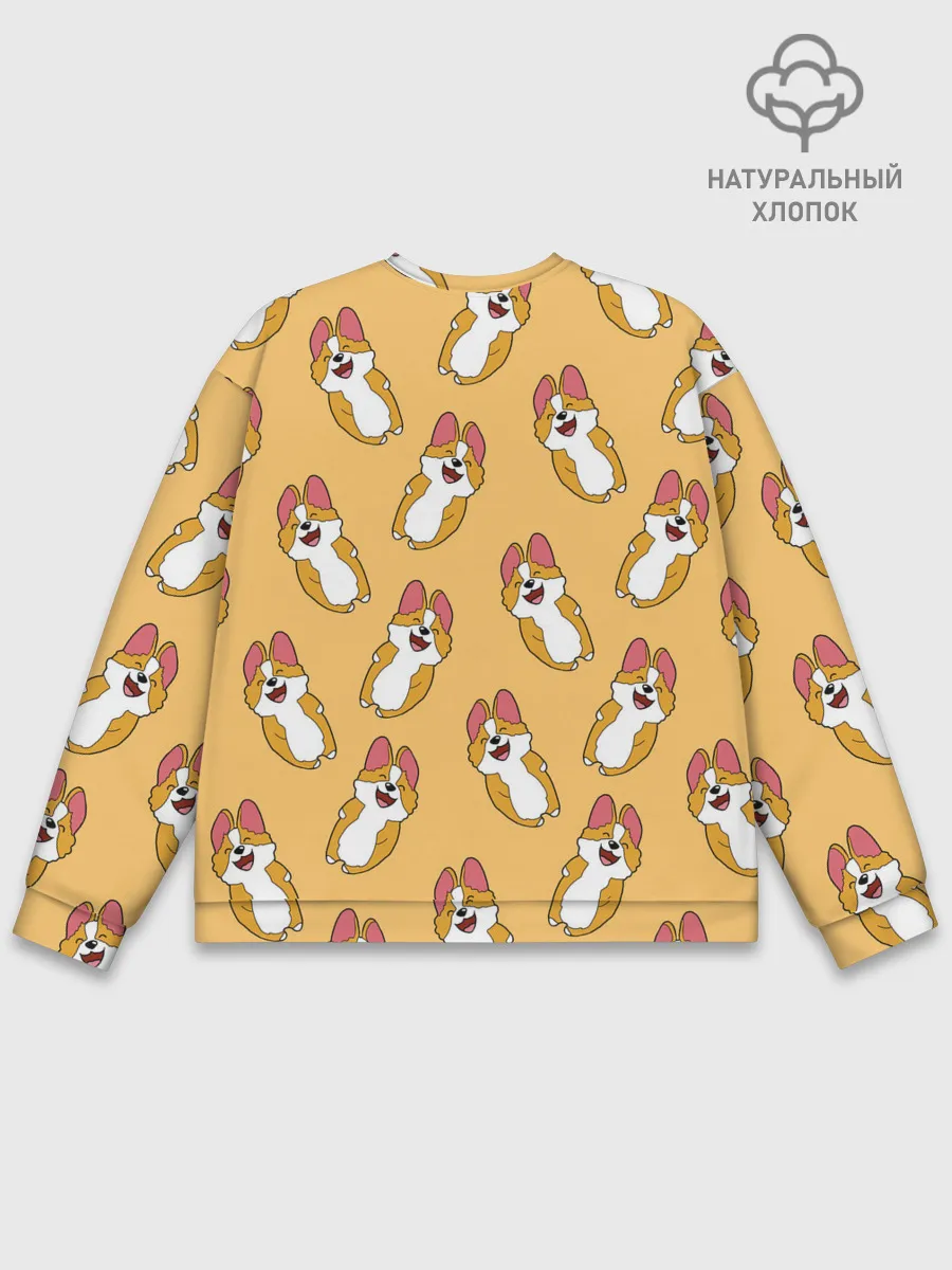 Мужской свитшот базовый / Радость Корги паттерн