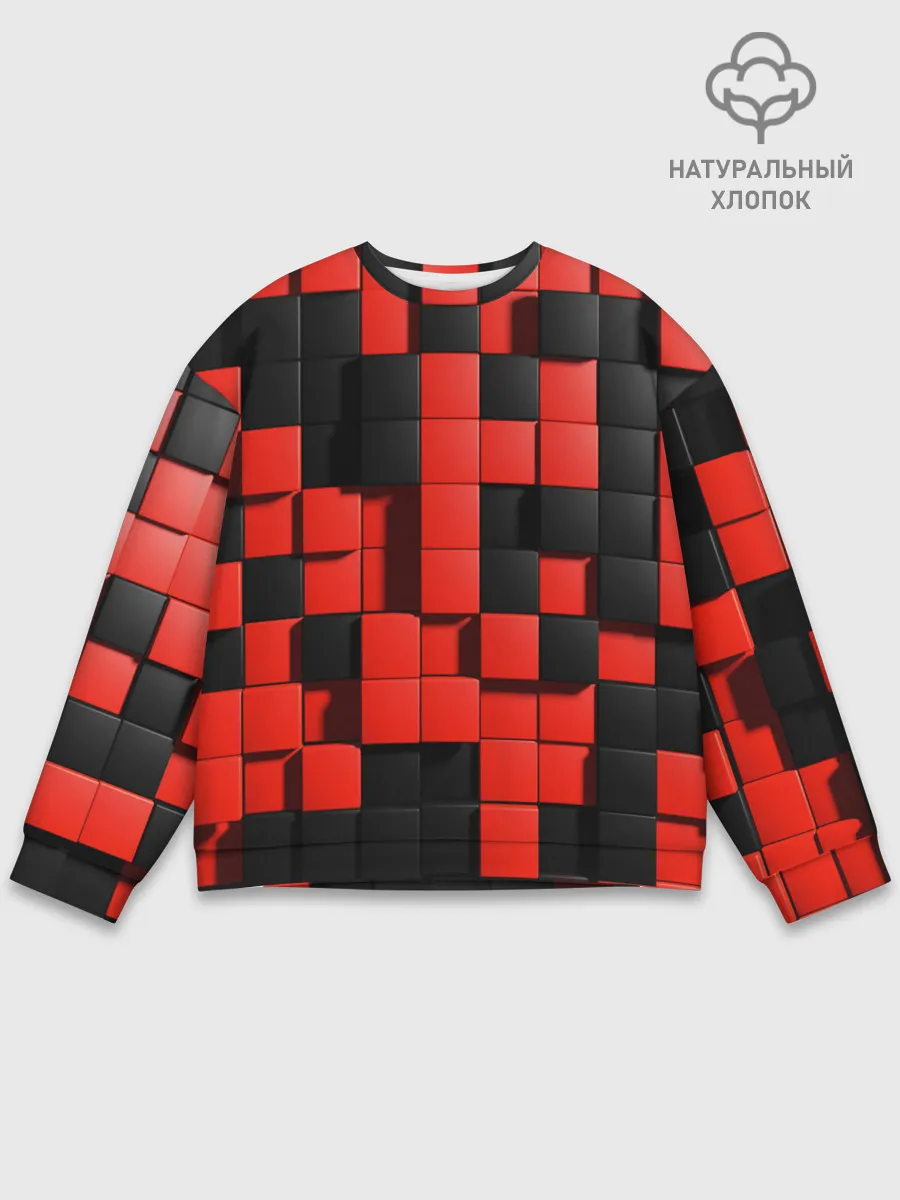 Мужской свитшот базовый / КУБИКИ 3D