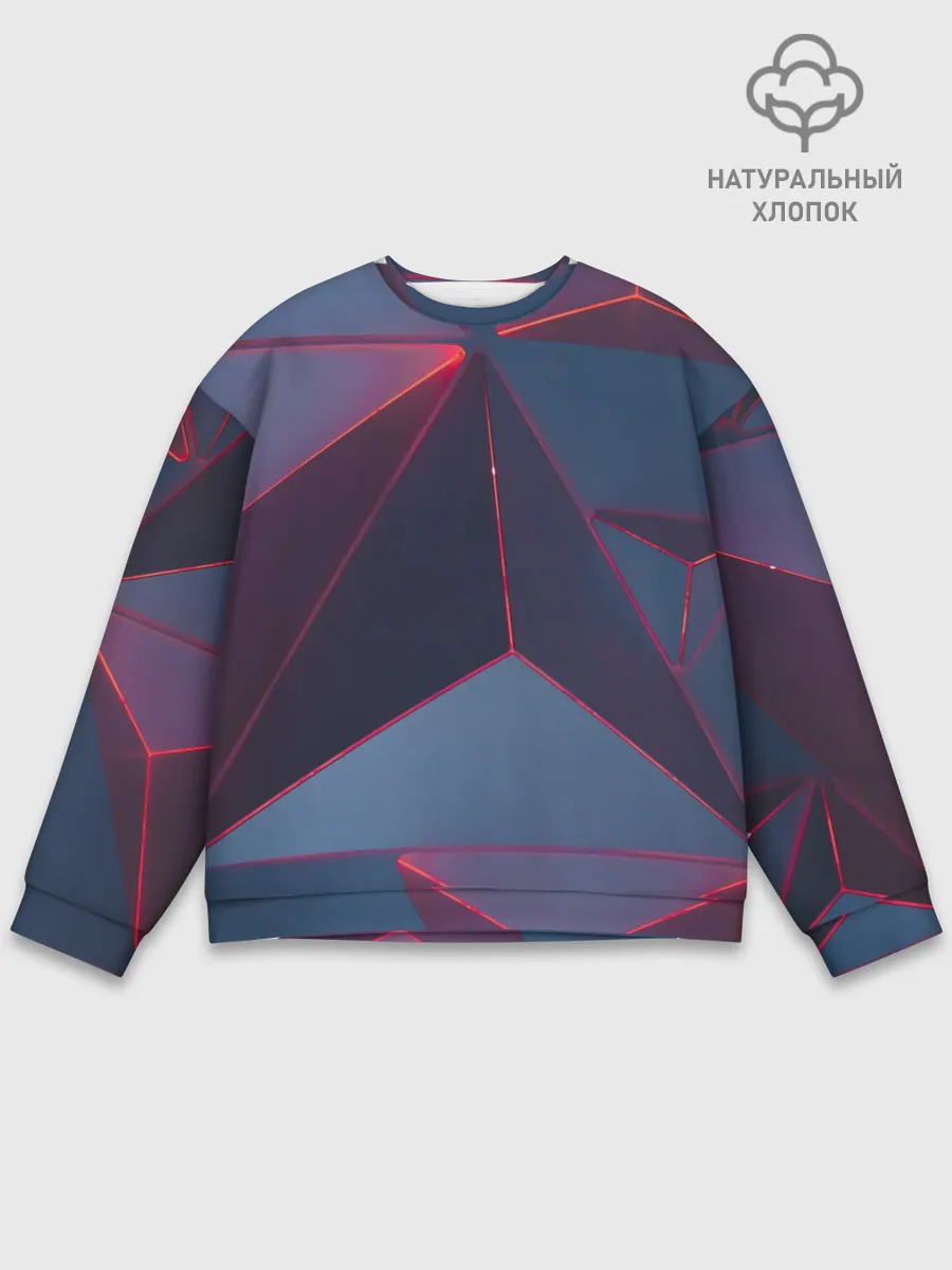 Мужской свитшот базовый / Неоновый треугольник.
