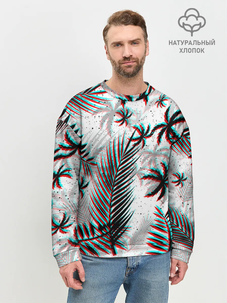 Мужской свитшот базовый / ПАЛЬМЫ | TROPICAL GLITCH