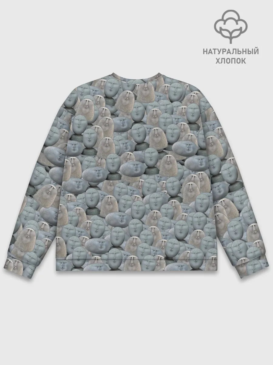 Мужской свитшот базовый / Каменные лица 3D МЕМ 2020