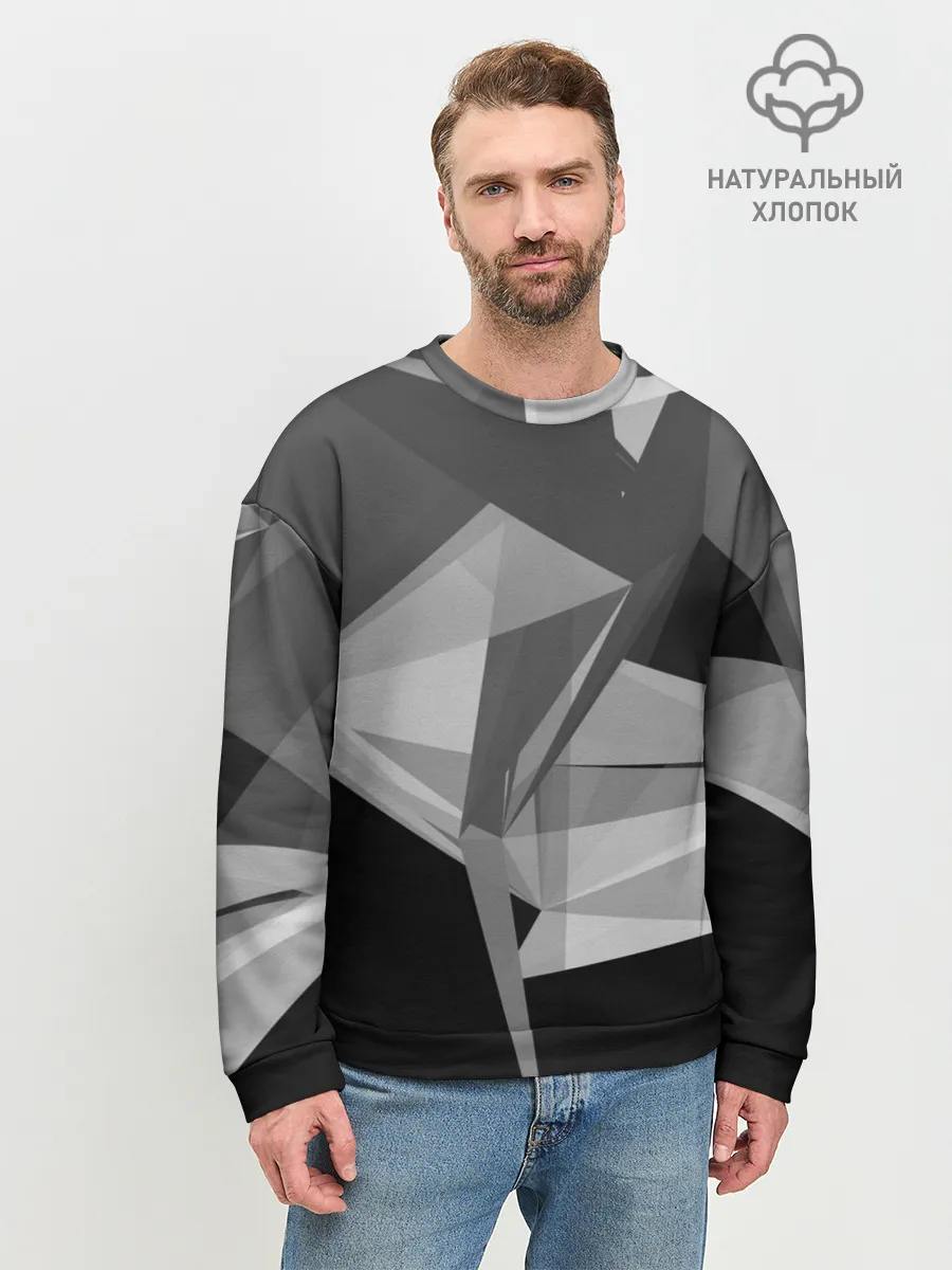 Мужской свитшот базовый / Camo - Black & White