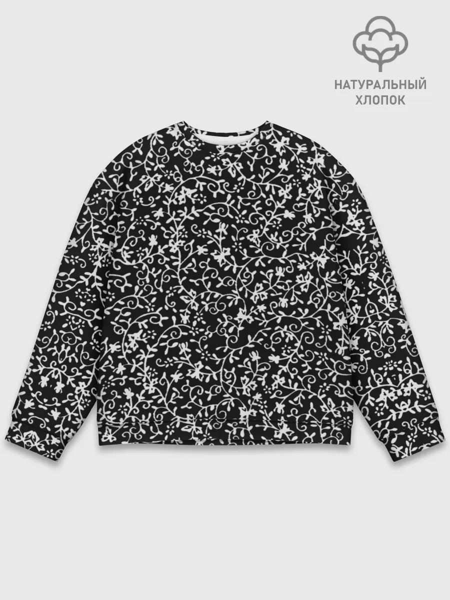 Мужской свитшот базовый / Узоры Черно-белые